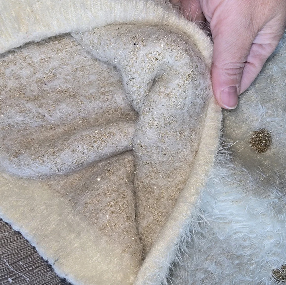 Lauren Michelle Metallic Fluffy Sweater Holiday Christmas New Years Party M - Picture 5 of 7